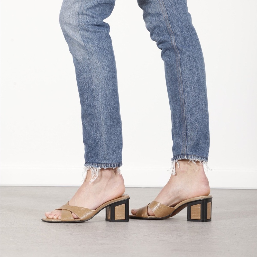 By Far Pablo Heels in Nude Lizard